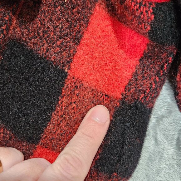 Vintage Woolrich Shirt Mens 17 Medium Wool Red Buffalo Plaid Shacket 50s READ - Picture 10 of 16